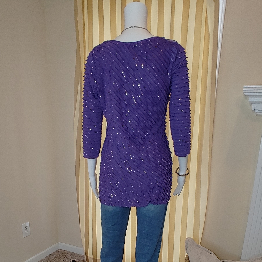 KIM ROGERS CABO DOTLASH RUFFLE TOP PS - Picture 4 of 7